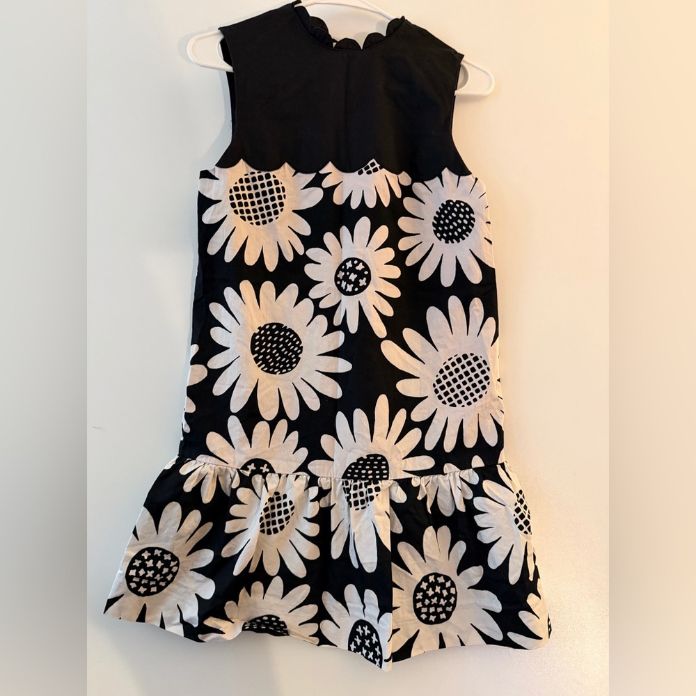 Victoria Beckham Black Dress with White Daisy Print